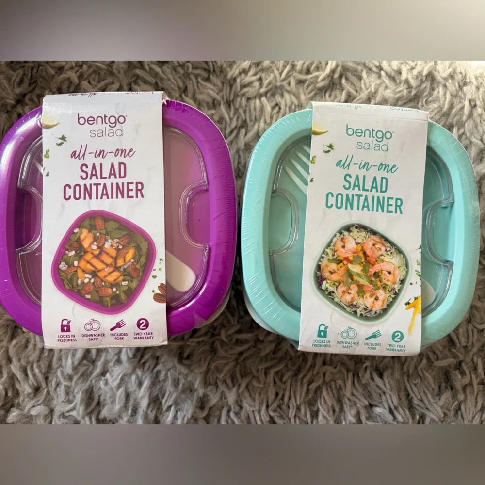bentgo All-in-One Salad Container - Purple & Teal